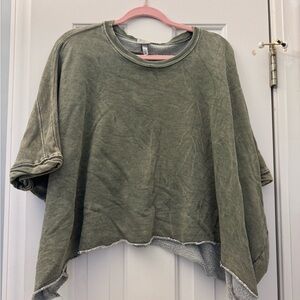 Love Vintage Oversized Green Sweatshirt Tee